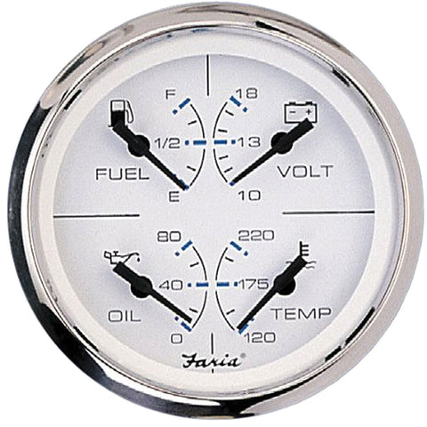 Chesapeake SS White 4" Multifunction 4-in-1 Combination Gauge w/