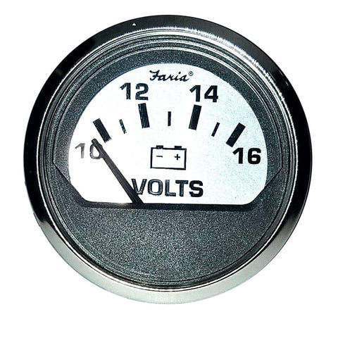 Spun Silver 2" Voltmeter (10-16 VDC)