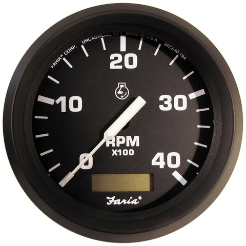 Euro 4" Tachometer w/Hourmeter (4000 RPM) (Diesel) (Mech Takeoff