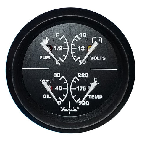 4" 4-in-1 Multifunction Gauge - Voltmeter (10-16) Fuel Level - O