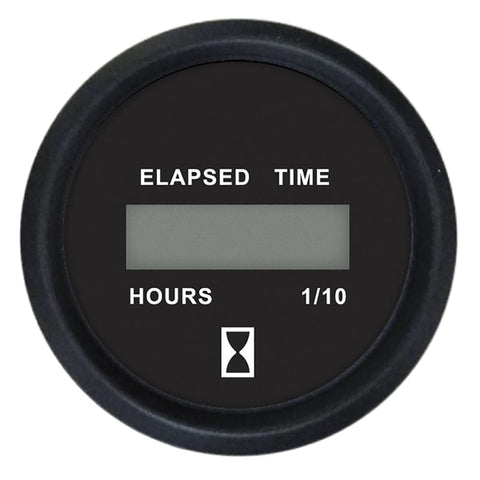 2" Digital Hourmeter Gauge - 12-32V - Euro Black