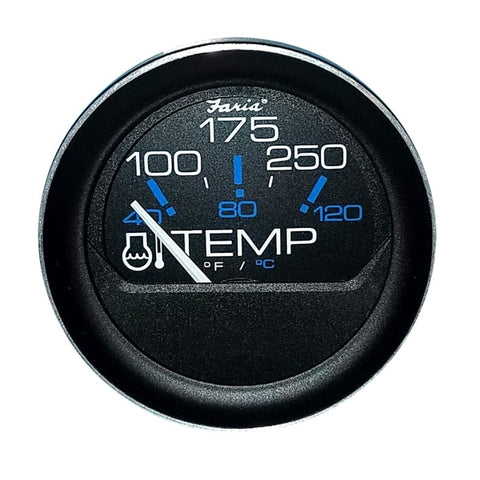 2" Water Temperature Gauge (100 - 250F) Coral Black w/Black Beze