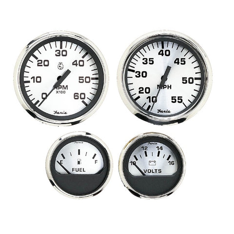 Spun Silver Box Set of 4 Gauges f/Outboard Engines - Speedometer