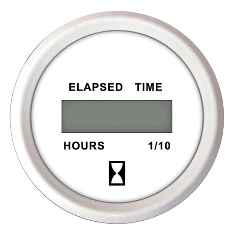 2" Hourmeter (Digital) 10, 000 Hours 12-32VDC Dress White - Retai