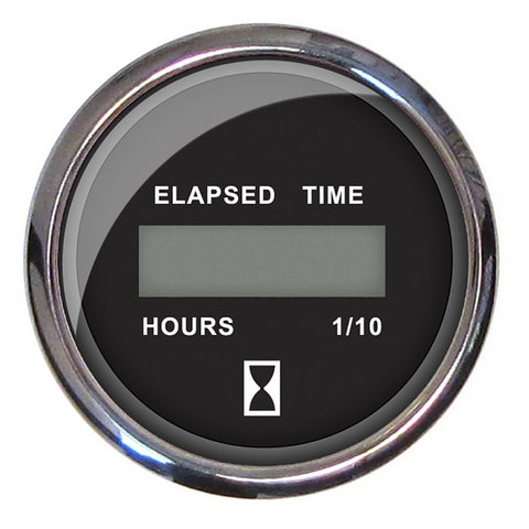 2" Hourmeter 10, 000 Hours Digital,  12-32VDC - Chesapeake Black w