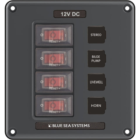 4320 Circuit Breaker Switch Panel 4 Position - Gray