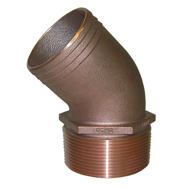 2" NPT Bronze 45 Degree Pipe to 2" Hose