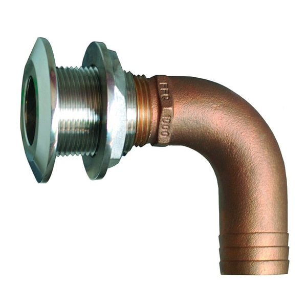 1-1/4" 90 Degree Hose Thru-Hull Fitting