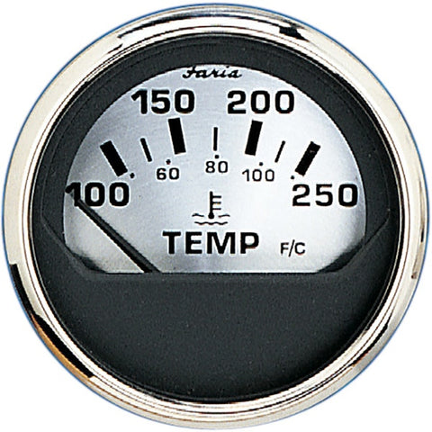 2" Water Temp Gauge (100-250F) - Spun Silver