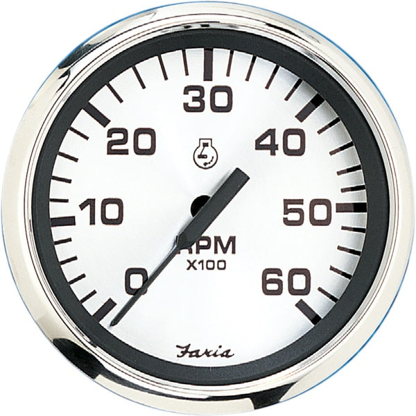 4" Tachometer (6000 RPM) Gas (Inboard & I/O) - Spun Silver