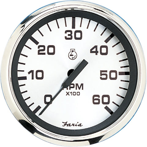 4" Tachometer (6000 RPM) Gas (Inboard & I/O) - Spun Silver