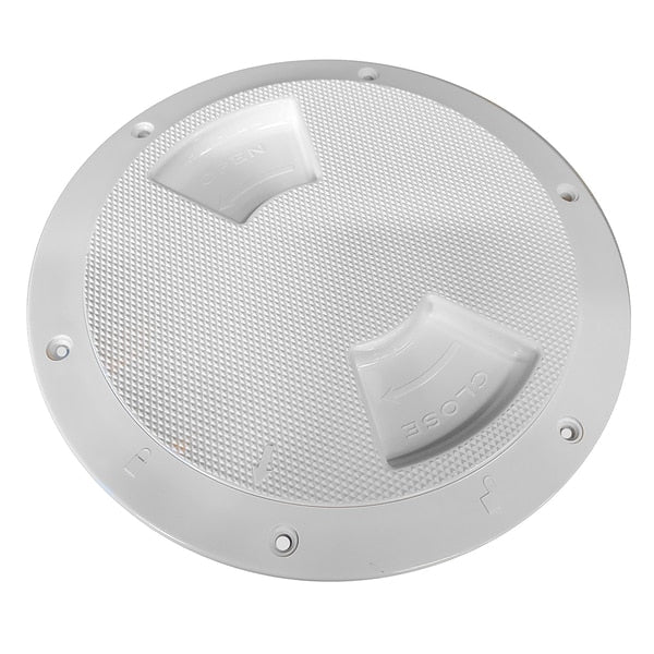 Quarter-Turn Textured Deck Plate w/Internal Collar - White - 8"
