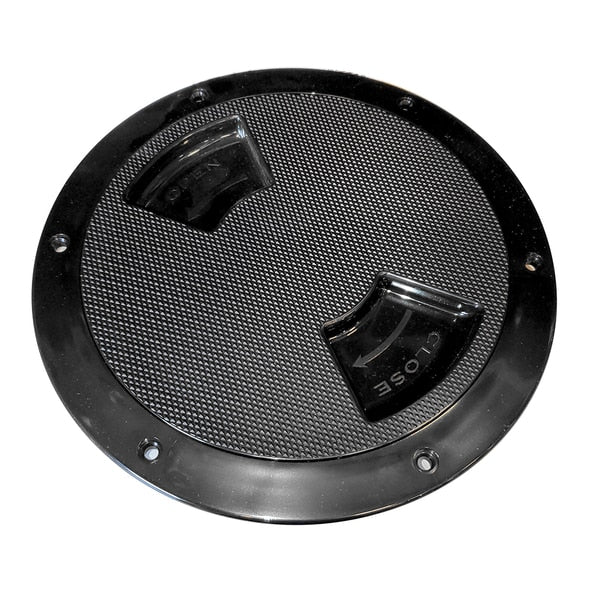 Quarter-Turn Textured Deck Plate w/Internal Collar - Black - 8"