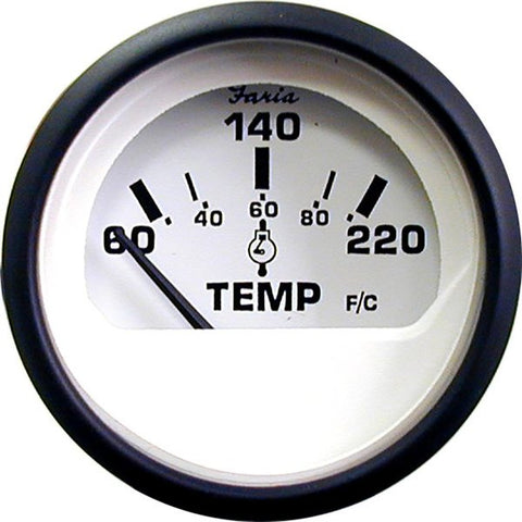 Faria Euro White 2" Cylinder Head Temperature Gauge (60 - 220&deg; F)