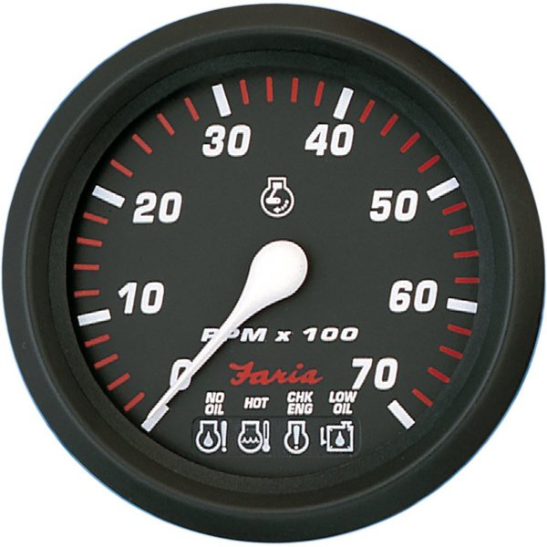 Faria Professional Red 4" Tachometer - 7, 000 RPM w/System Check