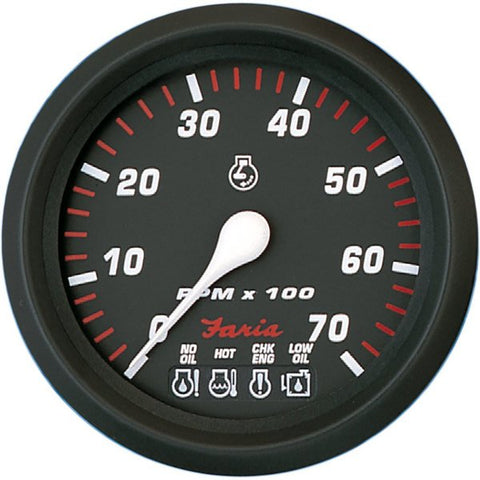 Faria Professional Red 4" Tachometer - 7, 000 RPM w/System Check