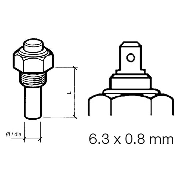 Veratron Engine Oil Temperature Sensor - Single Pole,  Common Ground -