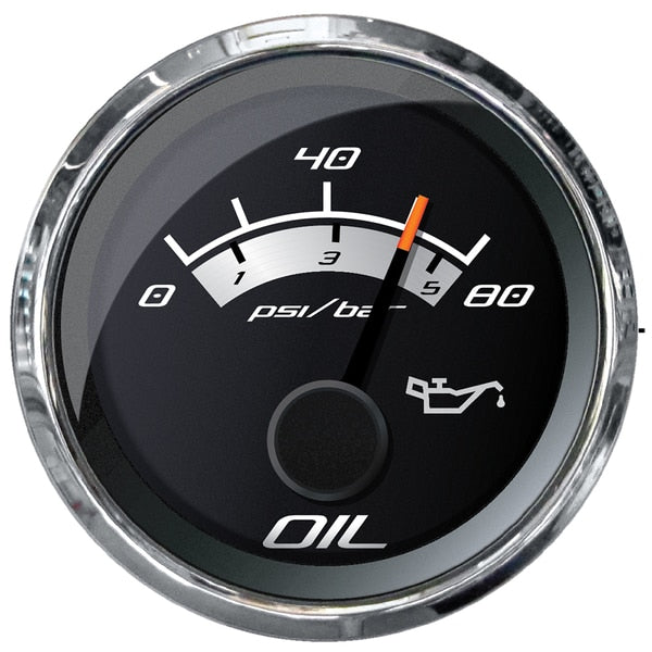 Platinum 2" Oil Pressure Gauge - 80 PSI