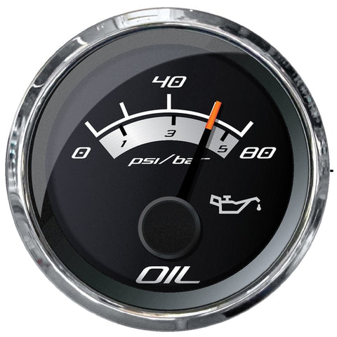 Platinum 2" Oil Pressure Gauge - 80 PSI