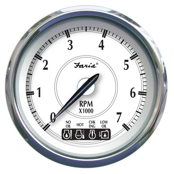 Faria Newport SS 4" Tachometer w/System Check Indicator f/Johnson/Evin
