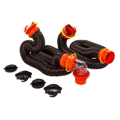 RhinoFLEX 20 and #39 Sewer Hose Kit w/4 In 1 Elbow Caps