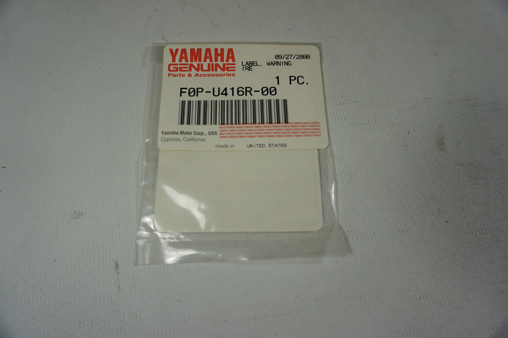 YAMAHA F0P-U416R-00 WARN LABEL