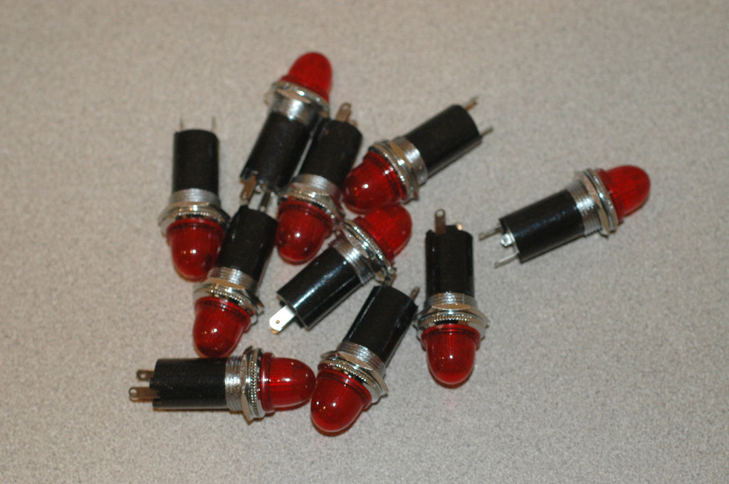 Round Dome Red indicator light 12 volt, Bag of 10 Electrical & Lighting part from MarineSurplus.com