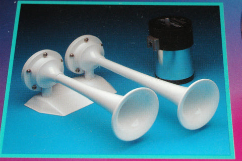 AFI 10121 Full Blast dual trumpet air horn 12volt white Accessories part from MarineSurplus.com