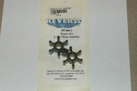 Reverso 97360-2 Repair kit with two oil/water impellers and gaskets Impellers part from MarineSurplus.com