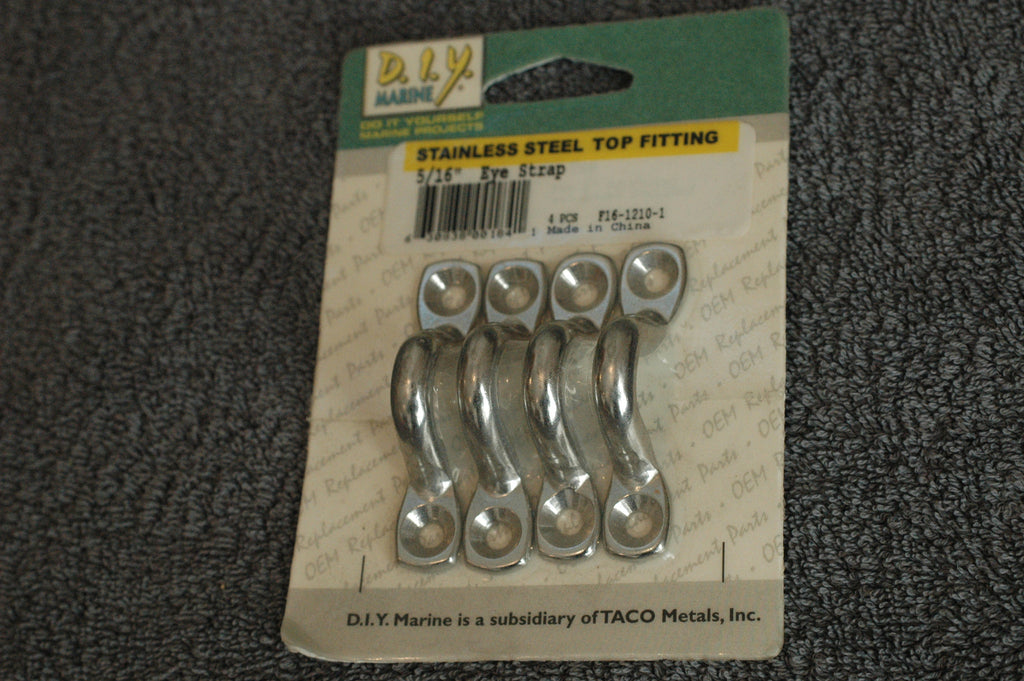 Taco Metals 5/16" stainless steel eye strap tie down accepts up to 1/2" line Deck and Cabin Hardware MarineSurplus.com