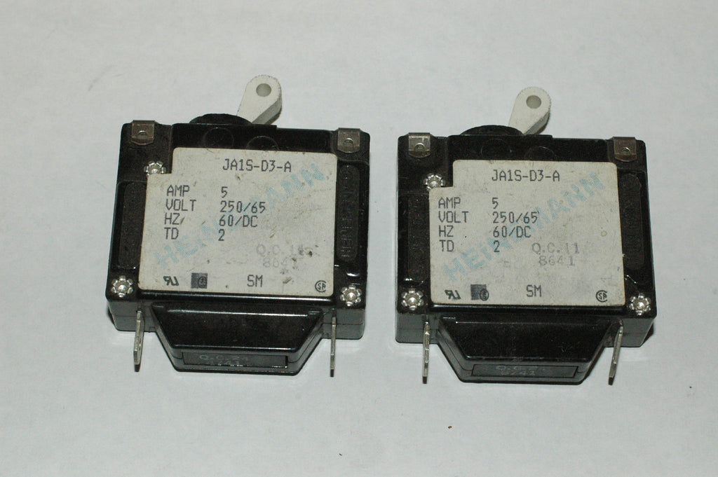 Heinemann JA1S-D3-A Single pole circuit breakers 5 amp Quantity Two (2) Electrical Systems part from MarineSurplus.com