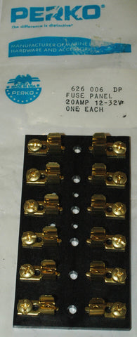 Perko 626 006 DP Fuse Panel  for 1/4" x 1 1/4" fuses 6 gang Electrical Systems part from MarineSurplus.com