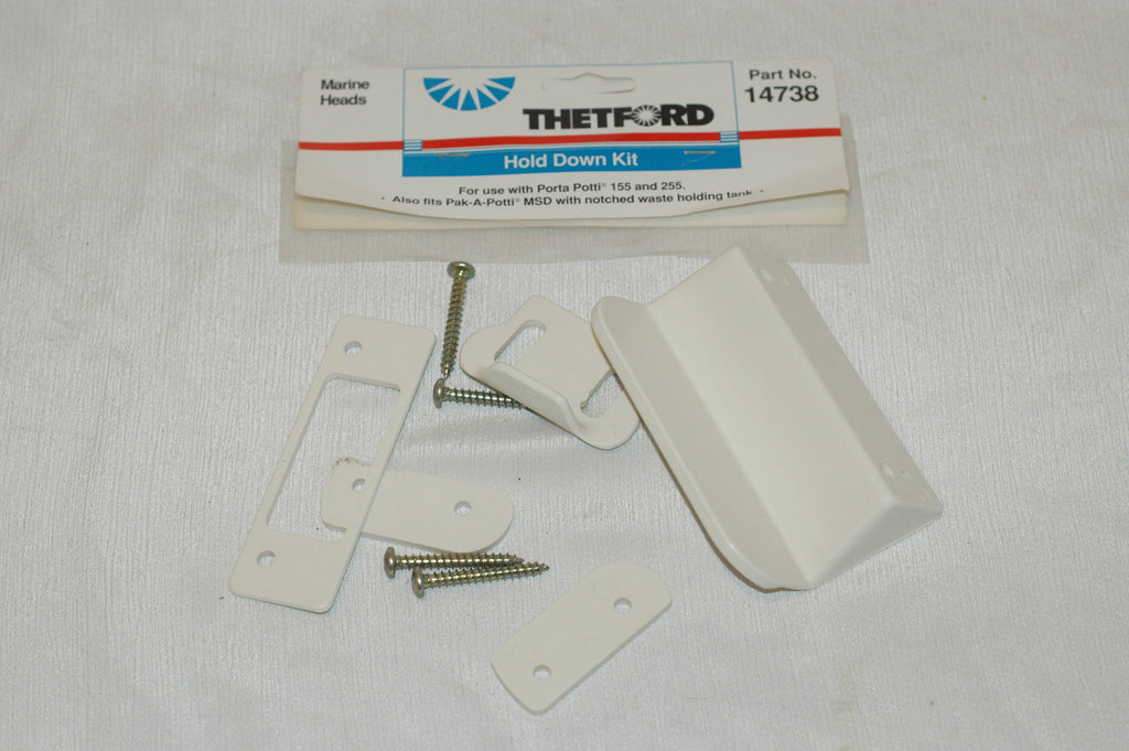 Thetford 14738 Hold down kit for Porta Potti 155 and 255 also pak-a-potti MSD Odds and Ends part from MarineSurplus.com