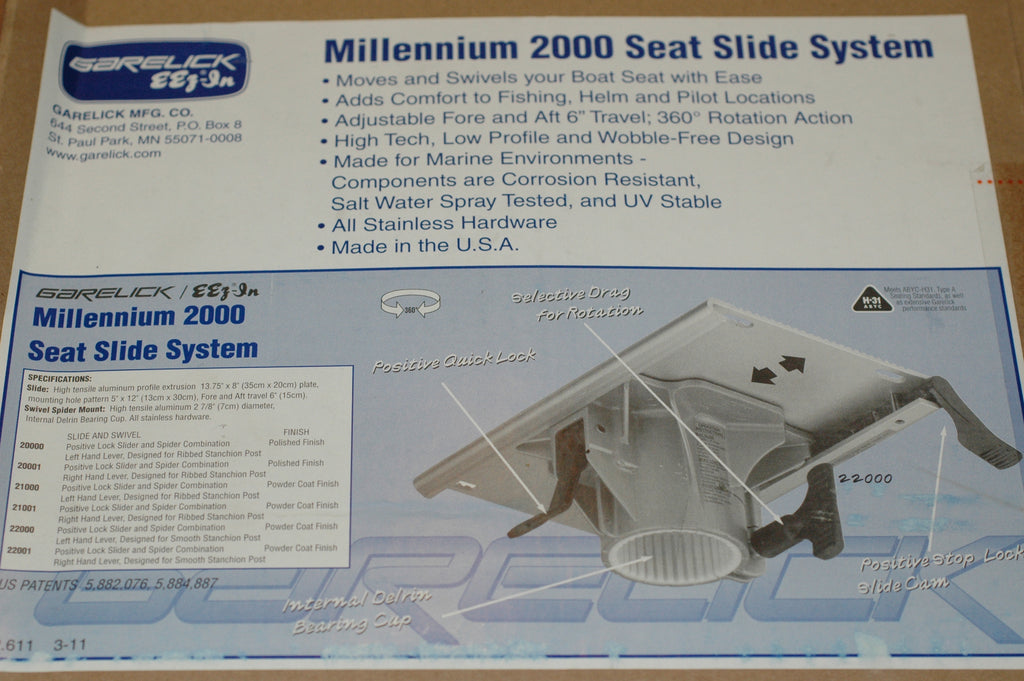 Garelick EEz-in Millennium 22000-01 seat slide system Left hand lever