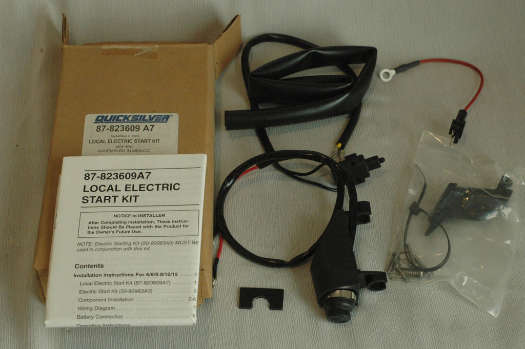 MERCURY Quicksilver 87-823609A7 Local Electric start kit with instruction sheet