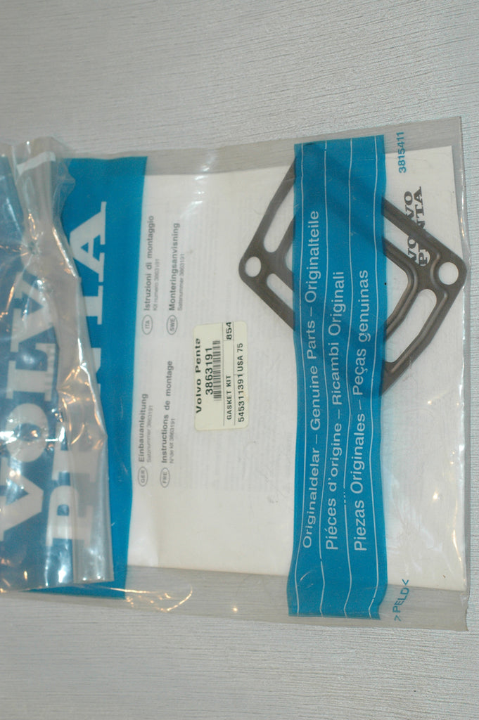 Volvo Penta 3863191 exhaust gasket kit (contains 2 gaskets) with instructions