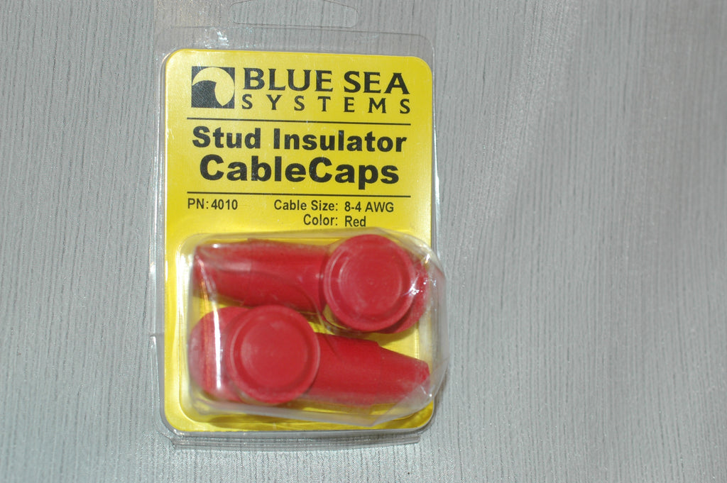 BLUE SEA 4010 battery stud insulator cable caps, red, for 8-4 AWG wire