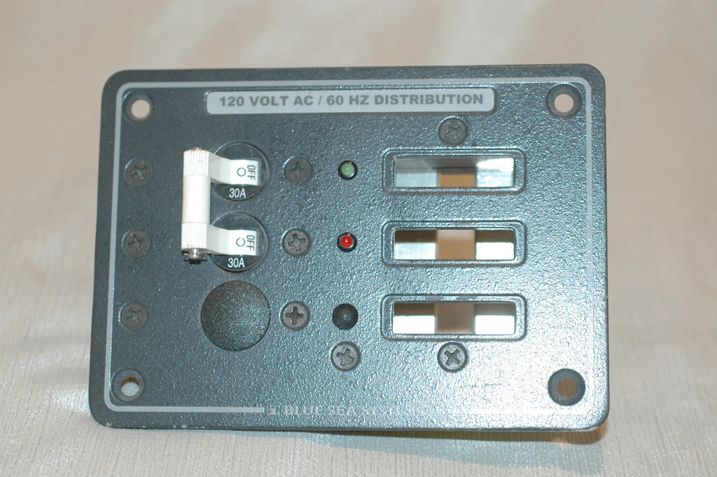 BLUE SEA 8029 breaker panel 120v (note: some parts missing examine photo)