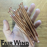 HUGE 5 Inch, 4ga Copper Nails / Spikes for Killing Trees, Stumps, Boatbuilding - 10 Pack