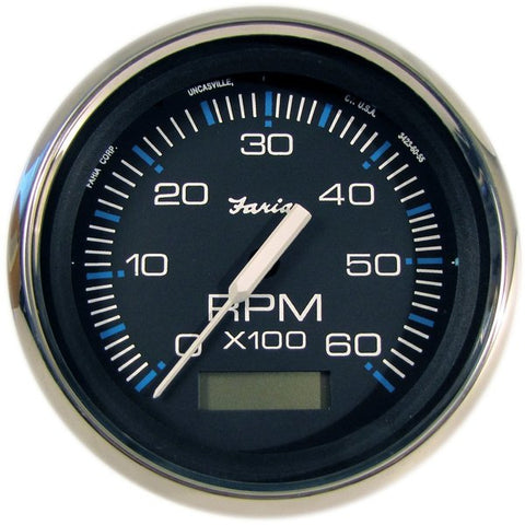 Chesapeake Black 4 Tachometer Hourmeter 6000 Rpm