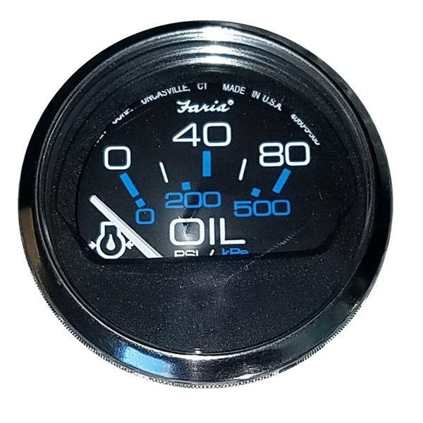 Chesapeake Black 2 Oil Pressure Gauge 80 Psi