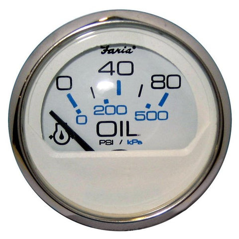 Chesapeake White Ss 2 Oil Pressure Gauge 80 Psi