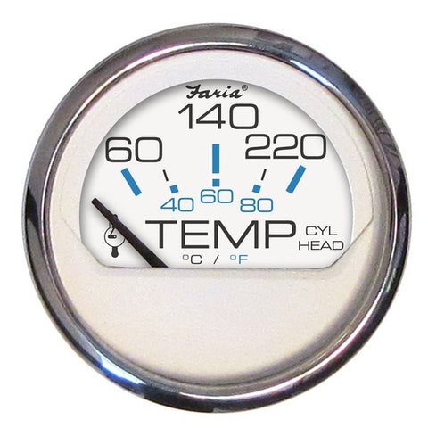 Chesapeake White Ss 2 Cylinder Head Temp Gauge