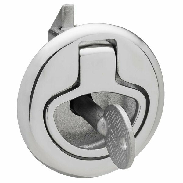 DOCK HARDWARE AND FASTENERS Locking Latch; Silver; Stainless Steel; Single; With Striker Pose