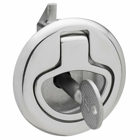 DOCK HARDWARE AND FASTENERS Locking Latch; Silver; Stainless Steel; Single; With Striker Pose