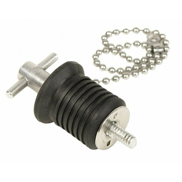 DOCK HARDWARE AND FASTENERS Bailer; 1 Inch Diameter; Aluminum; With 8 Inch Stainless Steel Chain