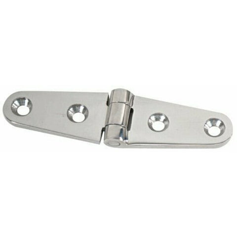 DOCK HARDWARE AND FASTENERS Strap Hinge; 4 Inch Length x 1 Inch Width; Silver; Brass; Set Of 2