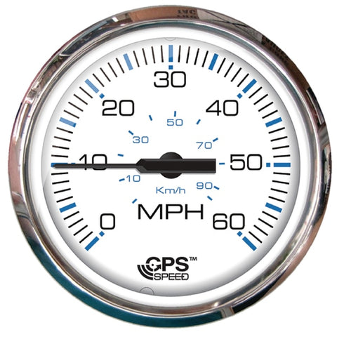 GPS Speedometer,  4" Gauge,  White - 60 MPH
