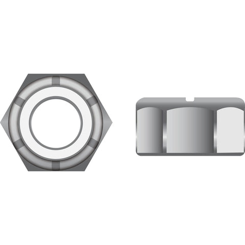 Stainless Steel Nylon Insert Locknut,  1/4"-28,  100 Pack