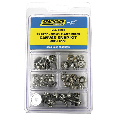 Nickel Plated Brass Canvas Snap Kit With Tool - 48 Piece